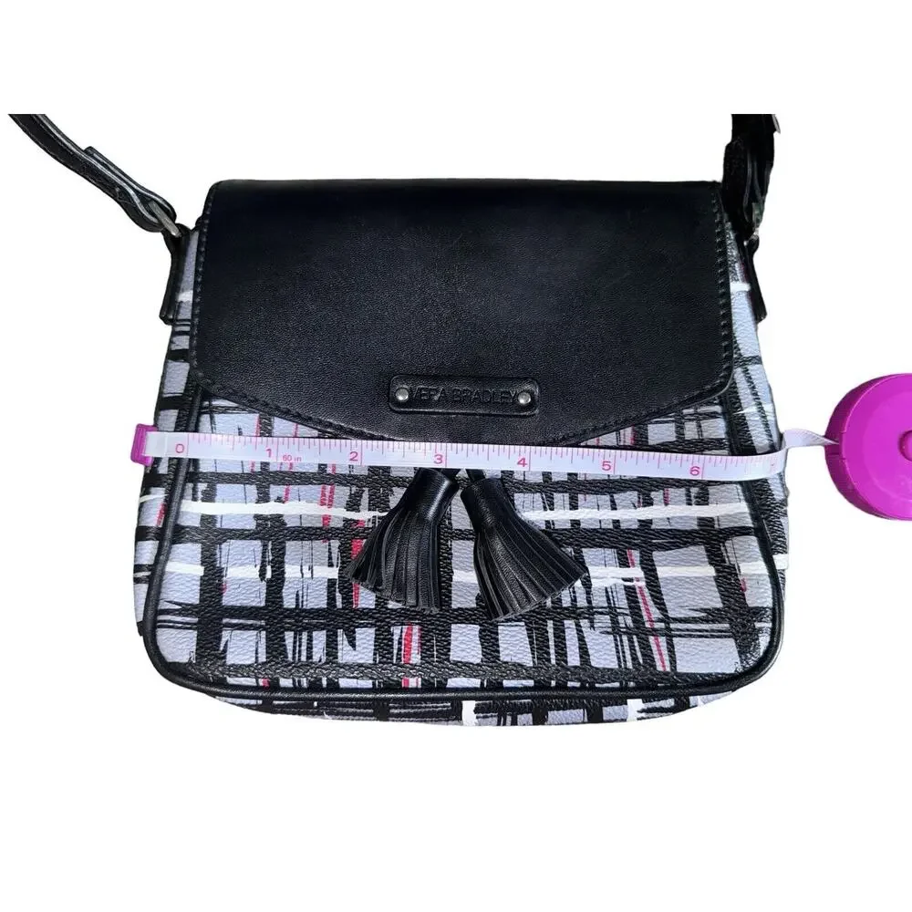 Vera Bradley Black Multicolor Plaid Design Small Adjustable Strap Crossbody Bag - Picture 8 of 10